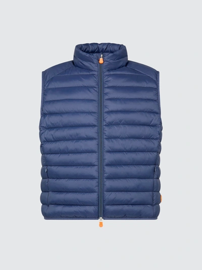 Shop Save The Duck Mens Puffer Vest In Giga In Blue