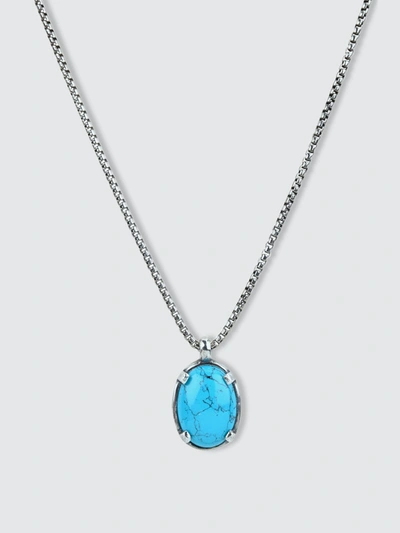 Shop Degs & Sal Sterling Silver Turquoise Stone Necklace In Blue