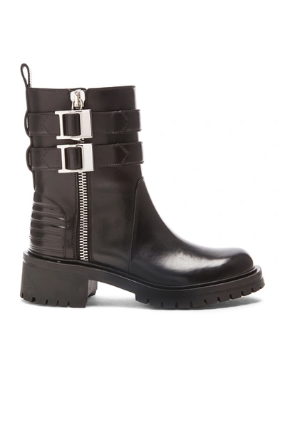 Shop Givenchy Leather Biker Boots In Black