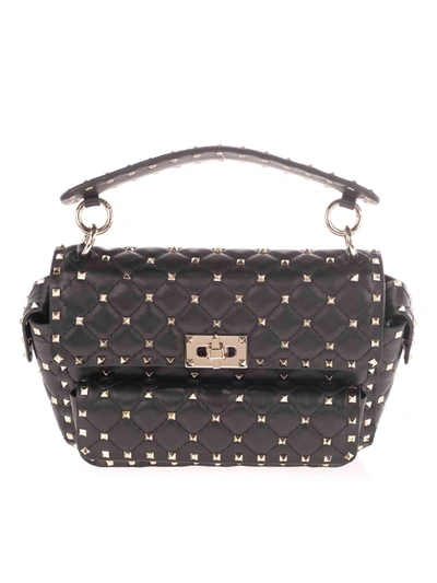 Shop Valentino Rockstud Spike Medium Bag In Black