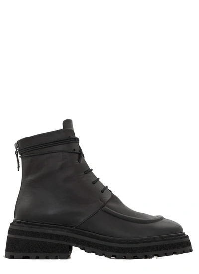 Shop Marsèll Leather Tred-sole Ankle Boots In Black
