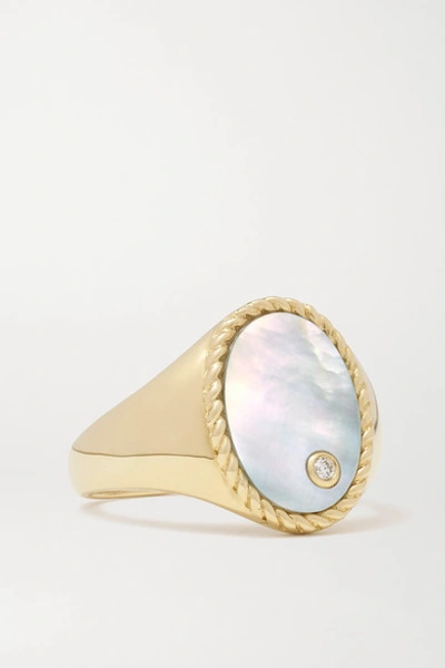 Shop Yvonne Léon 9-karat Gold, Turquoise And Diamond Ring