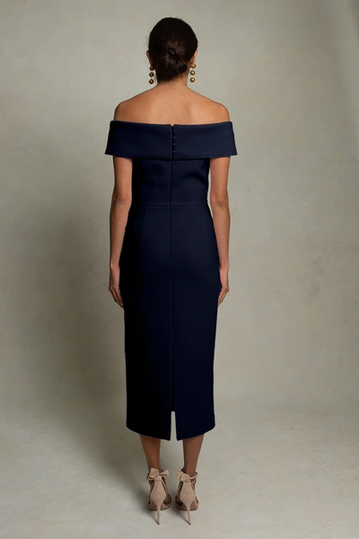 Shop Rebecca Vallance Amore Off Shoulder Midi Navy