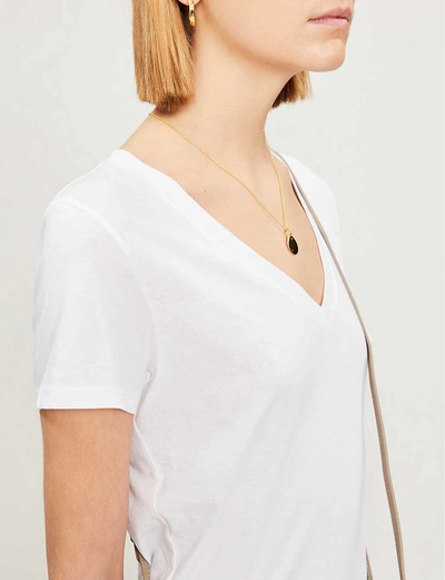 Vince Essential V-neck Pima Cotton T-shirt In White