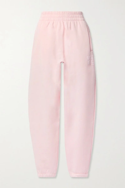Shop Alexander Wang T Cotton-blend Jersey Track Pants In Pink