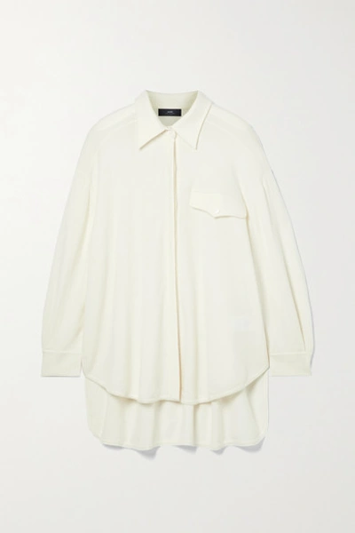 Shop Arch4 Bonnie Oversized Cashmere Shirt In Ivory