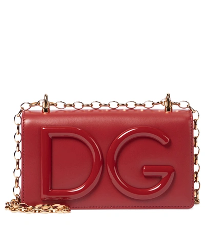 Shop Dolce & Gabbana Dg Logo Small Leather Crossbody Bag In Red