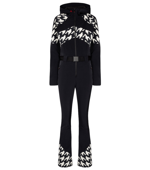 Perfect Moment Tignes One Piece Hooded Ski Suit In Black Modesens