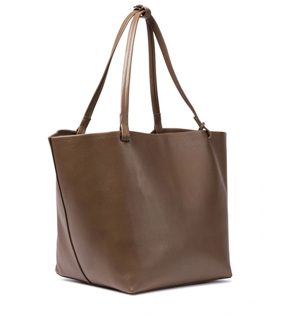 Shop The Row Park Medium Leather Shopper In Brown