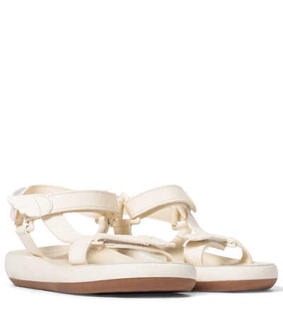 Shop Ancient Greek Sandals Poria Leather Trekking Sandals In White