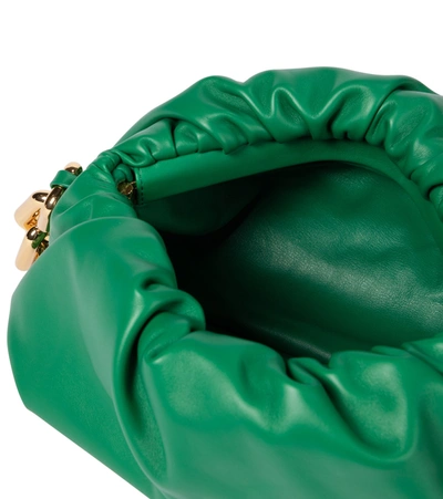 Shop Bottega Veneta Chain Pouch Leather Shoulder Bag In Green