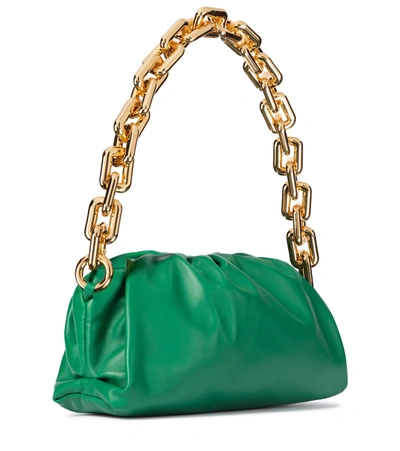 Shop Bottega Veneta Chain Pouch Leather Shoulder Bag In Green