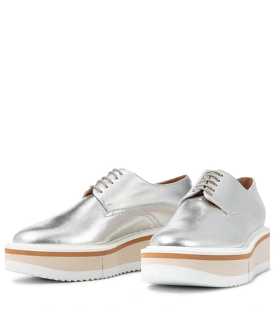 Shop Clergerie Brook Leather Platform Derby Shoes In Silver