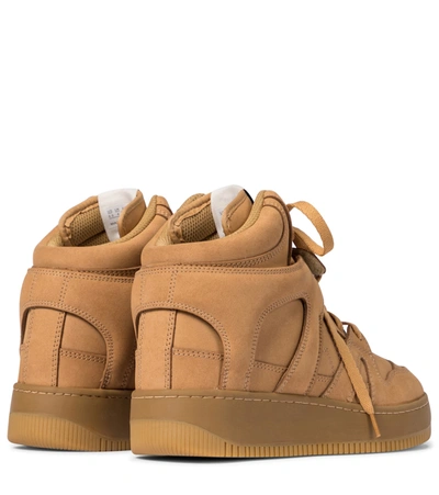 Shop Isabel Marant Brooklee Suede High-top Sneakers In Beige