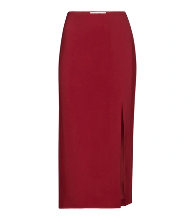 Shop Valentino Cady Midi Skirt In Red