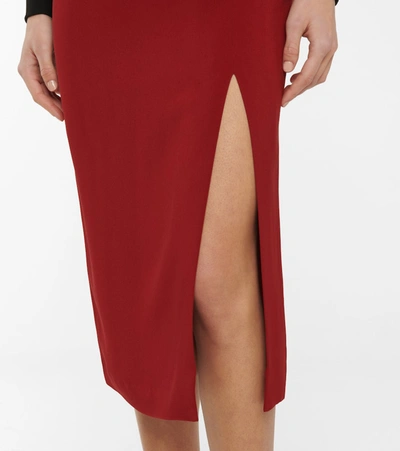 Shop Valentino Cady Midi Skirt In Red