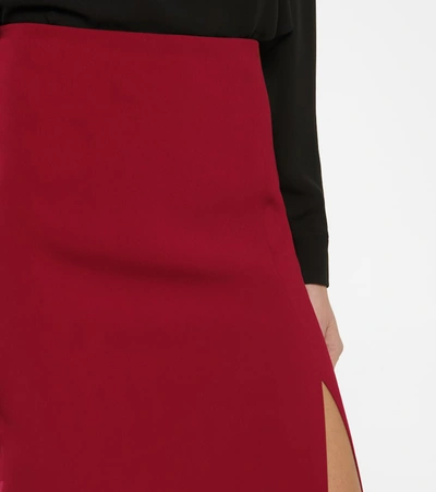 Shop Valentino Cady Midi Skirt In Red