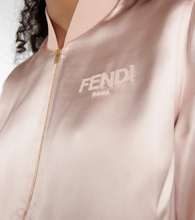 Shop Fendi Satin Tracksuit In Pink