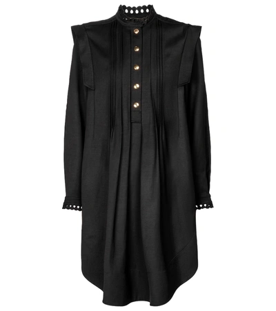 Shop Chloé Gabardine Minidress In Black