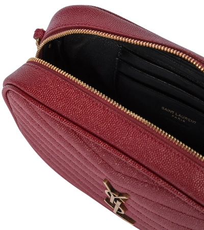 Shop Saint Laurent Lou Camera Mini Leather Shoulder Bag In Red
