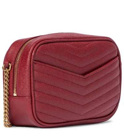 Shop Saint Laurent Lou Camera Mini Leather Shoulder Bag In Red
