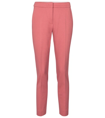 Shop Max Mara Pegno High-rise Slim Jersey Pants In Pink