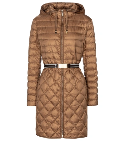 Shop Max Mara The Cube Etrevi Quilted Down Coat In Brown