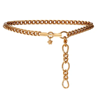 Shop Versace Medusa Chain-link Belt In Gold