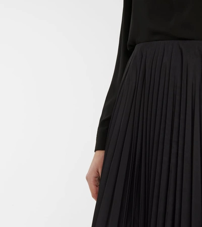 Shop Valentino Micro-faille Midi Skirt In Black
