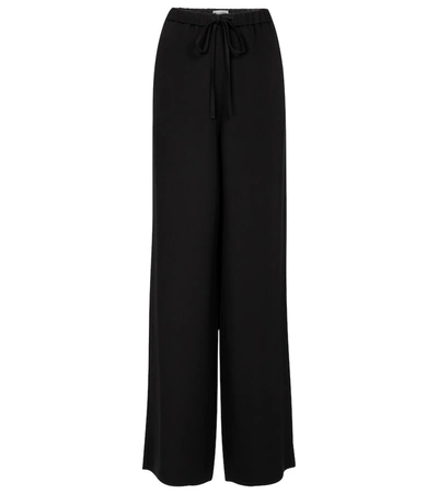 Shop Valentino Wide-leg Silk Cady Couture Pants In Black