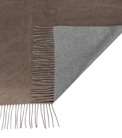 Shop Brunello Cucinelli Fringed Silk Blanket In Brown