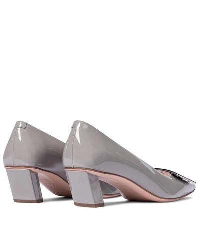 Shop Roger Vivier Belle Vivier 45 Patent Leather Pumps In Grey