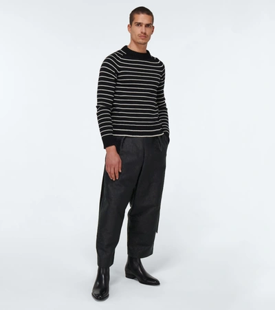 Shop Saint Laurent Floral Jacquard Shorts In Black