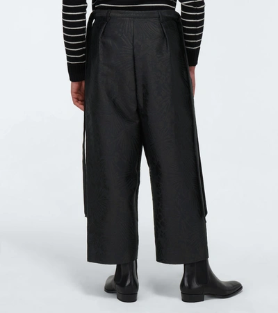 Shop Saint Laurent Floral Jacquard Shorts In Black