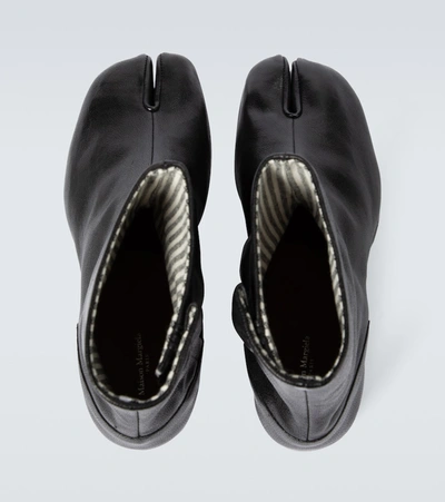 Maison Margiela Vintage Leather Tabi Boots In Black