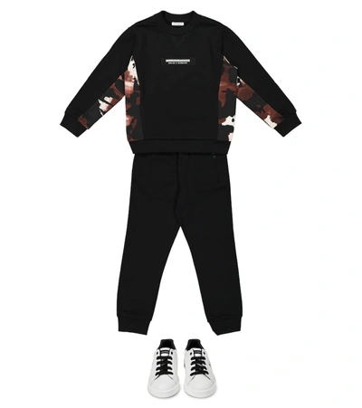 Shop Dolce & Gabbana Camouflage Cotton Sweatshirt In Black
