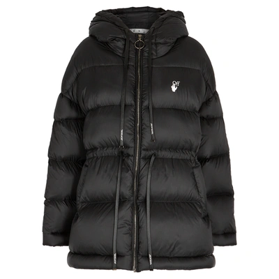 Shop Off-white Black Quilted Shell Coat In Black And White