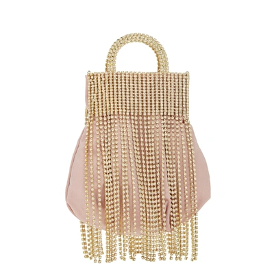 Shop Rosantica Follie Fringe-embellished Top Handle Bag In Light Pink