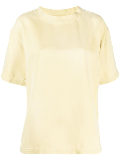 Shop Bottega Veneta Half-sleeve Silk T-shirt In Yellow