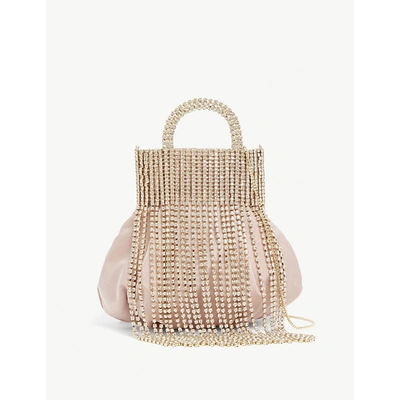 Shop Rosantica Follie Crystal-embellished Silk Cross-body Bag In Pink