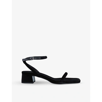 Shop The Row Kate Suede Heeled Sandals In Black