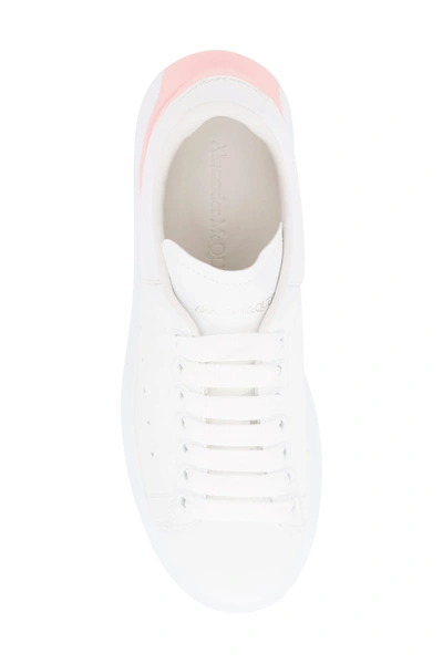 Shop Alexander Mcqueen Heel Print Oversized Sneakers In White Rose Quartz
