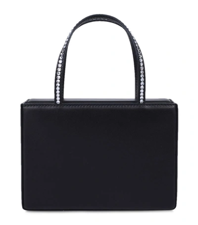 Shop Amina Muaddi Mini Embellished Leather Gilda Top-handle Bag