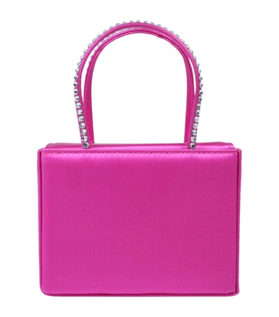 Shop Amina Muaddi Super Mini Embellished Satin Gilda Top-handle Bag