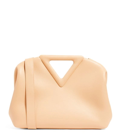 Shop Bottega Veneta Medium Leather Point Top-handle Bag In Neutral