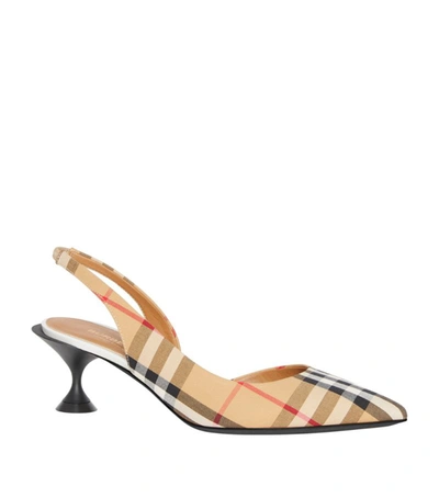 Shop Burberry Vintage Check Slingback Pumps