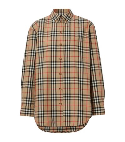 Shop Burberry Button-down Collar Vintage Check Cotton Shirt