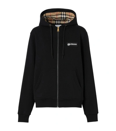 Shop Burberry Vintage Check Zipped Hoodie