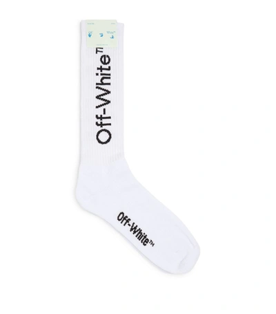 Shop Off-white Ribbed Logo Sport Socks