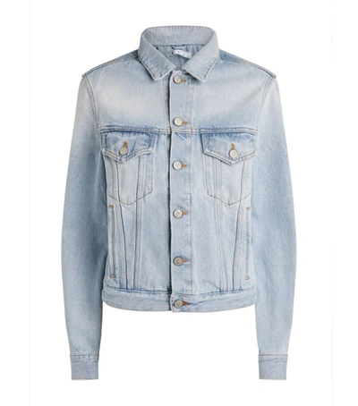 Shop Off-white Floral-embroidered Denim Jacket